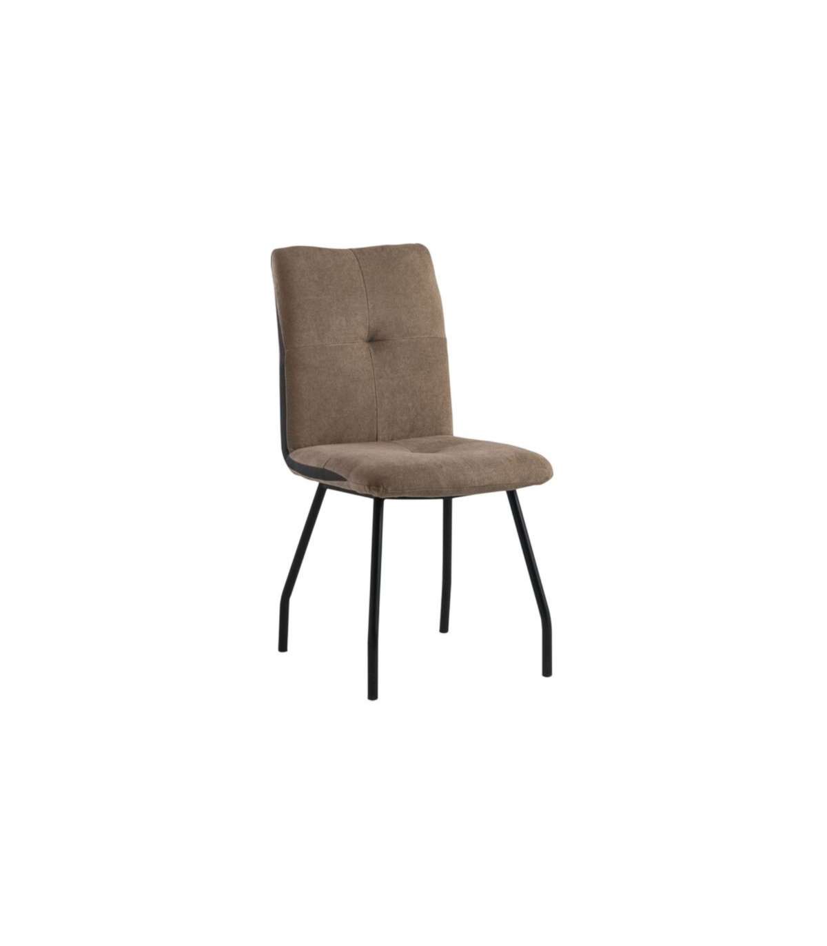 Silla Theo Estructura Metálica Tapizado En Tejido Color Marrón, 90 Cm(alto) 46 Cm(ancho) 54 Cm(largo)_0