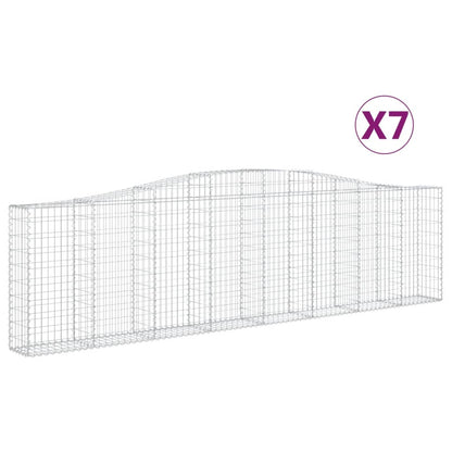 Cestas De Gaviones 7 Uds Forma De Arco Hierro 400x30x100/120 Cm_0