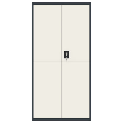 Armario Archivador De Acero Gris Antracita Y Blanco 90x40x180cm_2