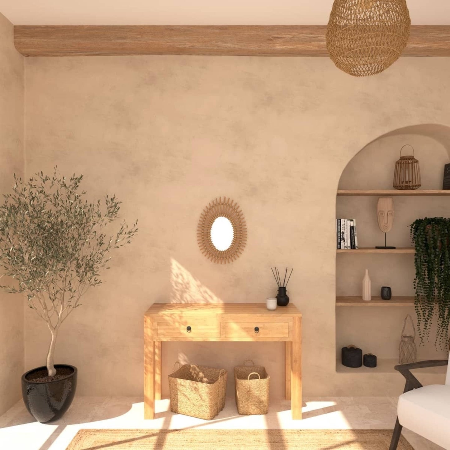 Espejo Ovalado Irma En Ratán 43x2,5x57,5