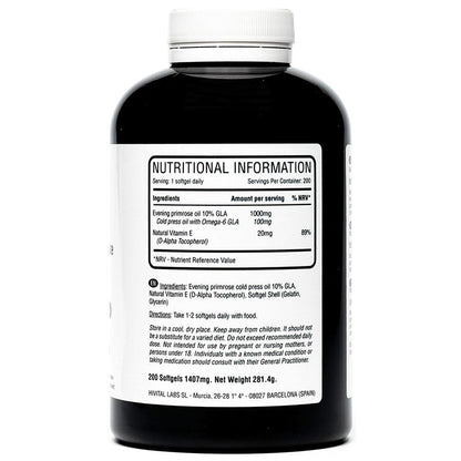 Aceite de Onagra 1000 mg Hivital 200 perlas