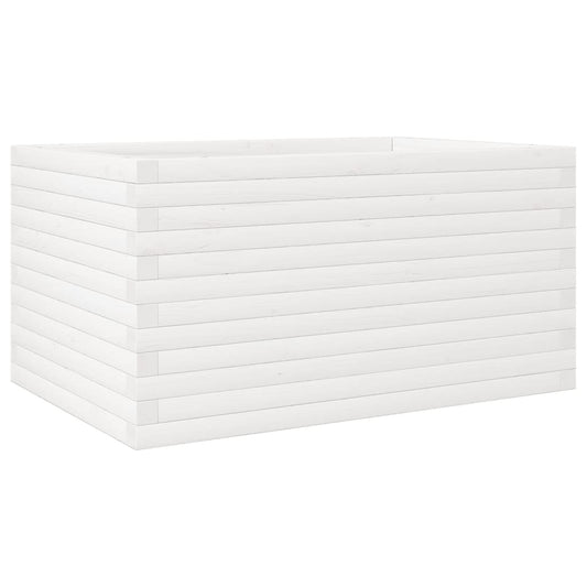 Jardinera De Madera Maciza De Pino Blanco 90x60x46 Cm_0