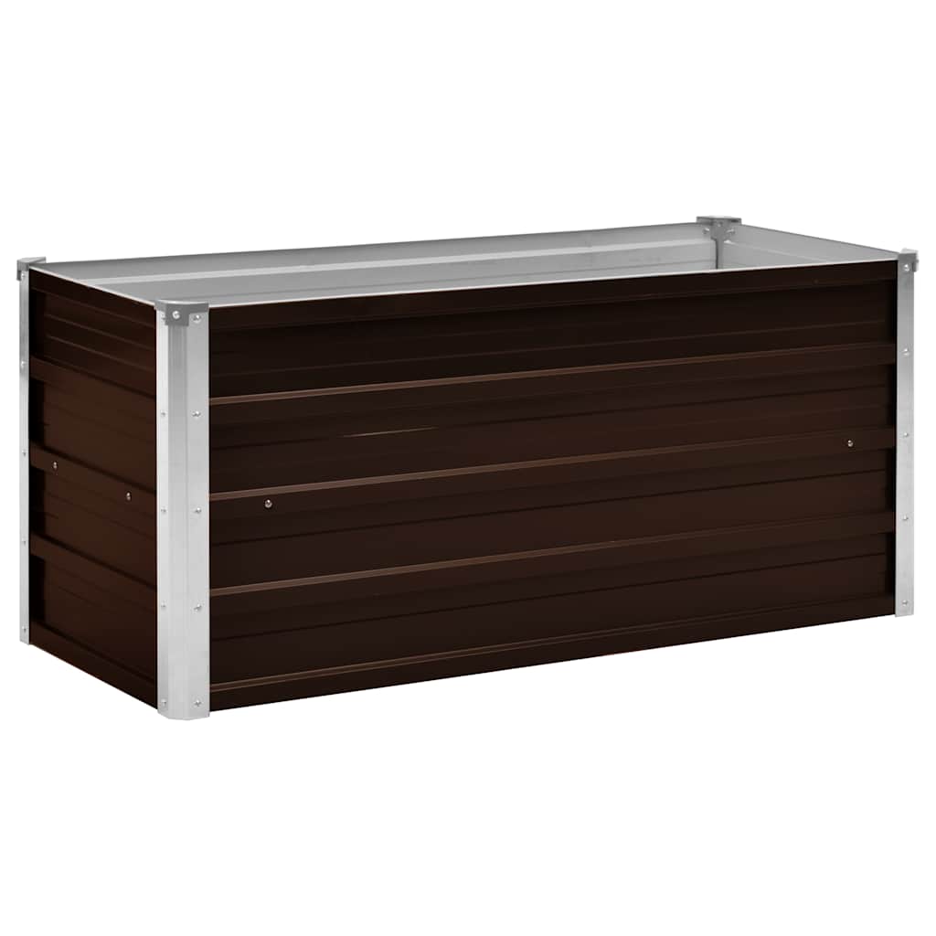 Arriate De Acero Galvanizado Marrón 100x40x45 Cm_0