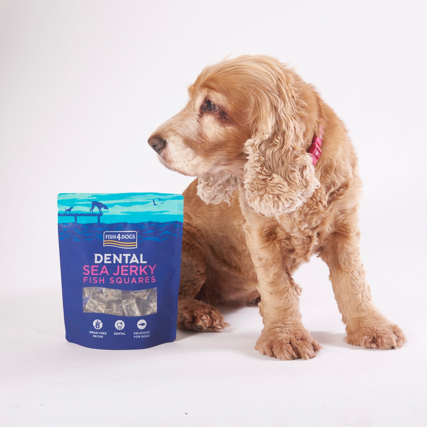 Fish4dogs Snack Dental Natural – Sea Jerky Fish Squares 10x115g_5