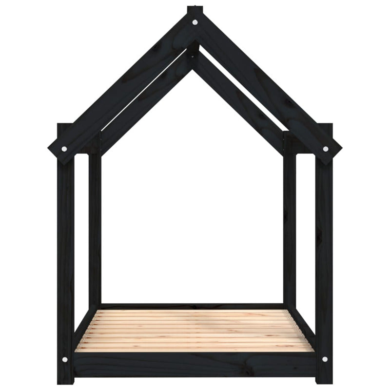 Vidaxl Cama Para Perros Madera Maciza De Pino Negro 101x70x90 Cm_5