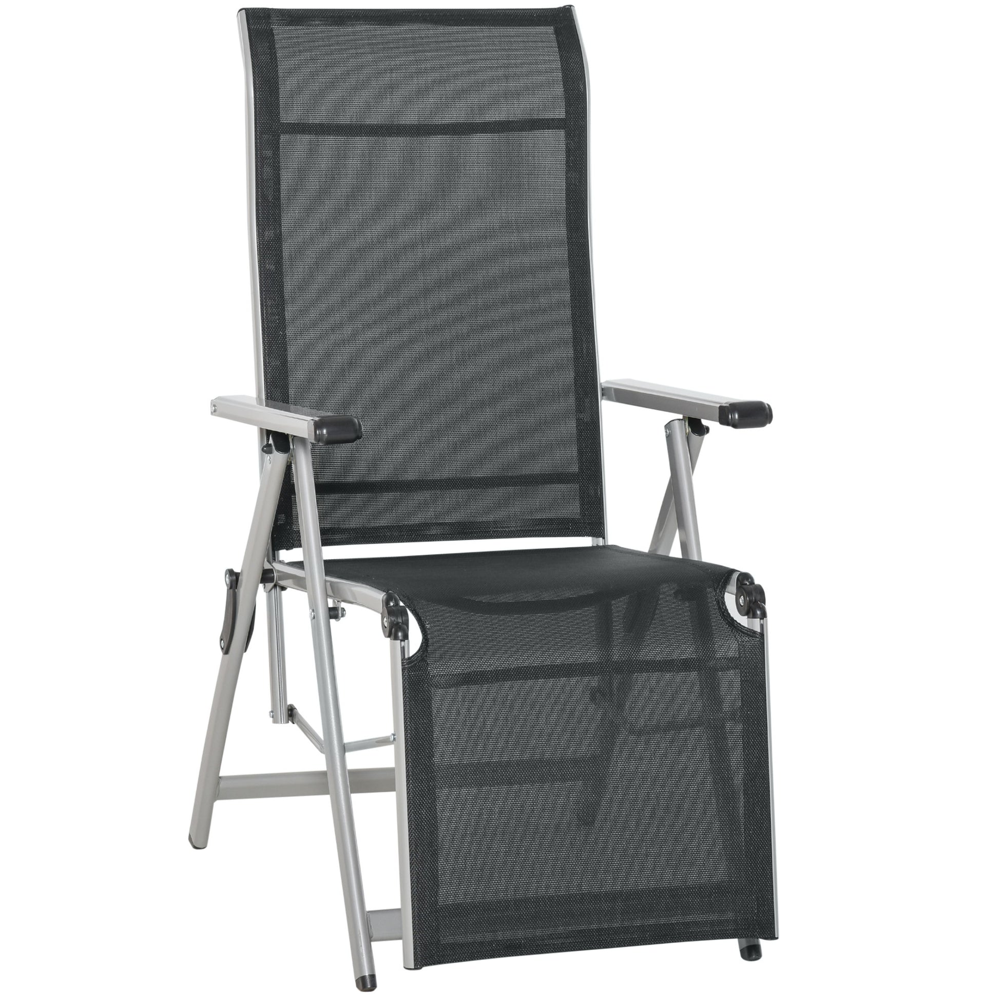Outsunny Tumbona Plegable De Jardín Sillón Ajustable En 10 Posiciones_0