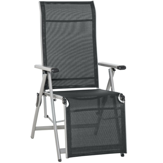 Outsunny Tumbona Plegable De Jardín Sillón Ajustable En 10 Posiciones_0