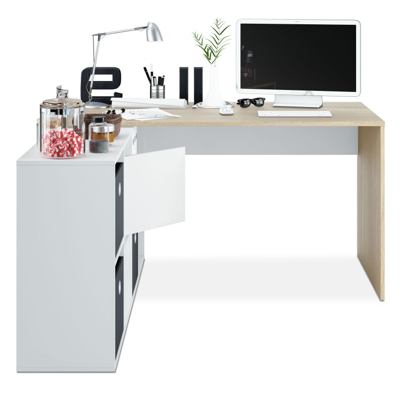 Mesa De Escritorio Adapta Xl Melamina, Blanco Artik, 136 / 203 X 74 X 66 / 139_3