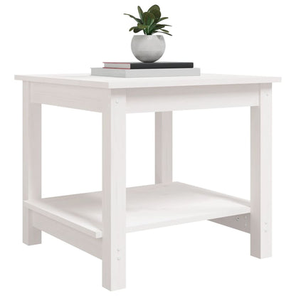 Mesa De Centro De Madera Maciza De Pino Blanca 50x50x45 Cm_2