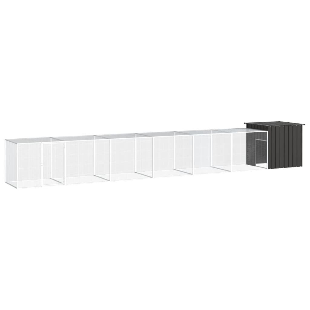 Vidaxl Jaula De Gallinas Acero Galvanizado Antracita 700x91x100 Cm_0