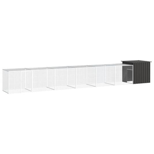 Vidaxl Jaula De Gallinas Acero Galvanizado Antracita 700x91x100 Cm_0