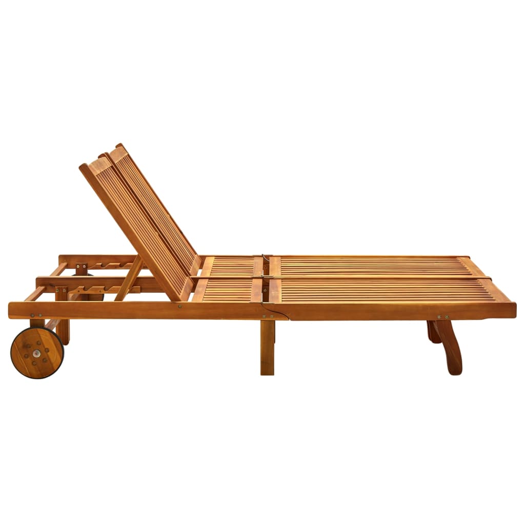 Tumbona De Jardín 2 Personas Y Cojines Madera Maciza De Acacia_1