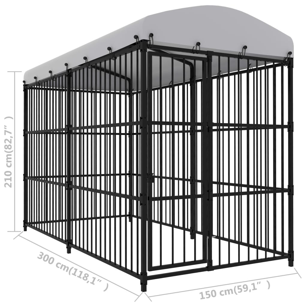 Perrera De Exterior Con Techo 300x150x210 Cm_4