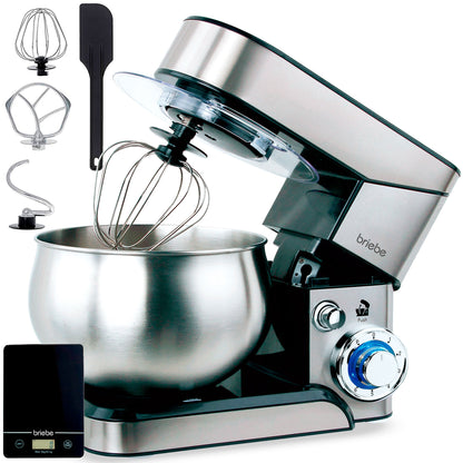 Briebe Batidora Amasadora Repostería Profesional + Báscula, Robot Cocina 5 Litros, Movimiento Orbital, Km1114b, 1800w_0
