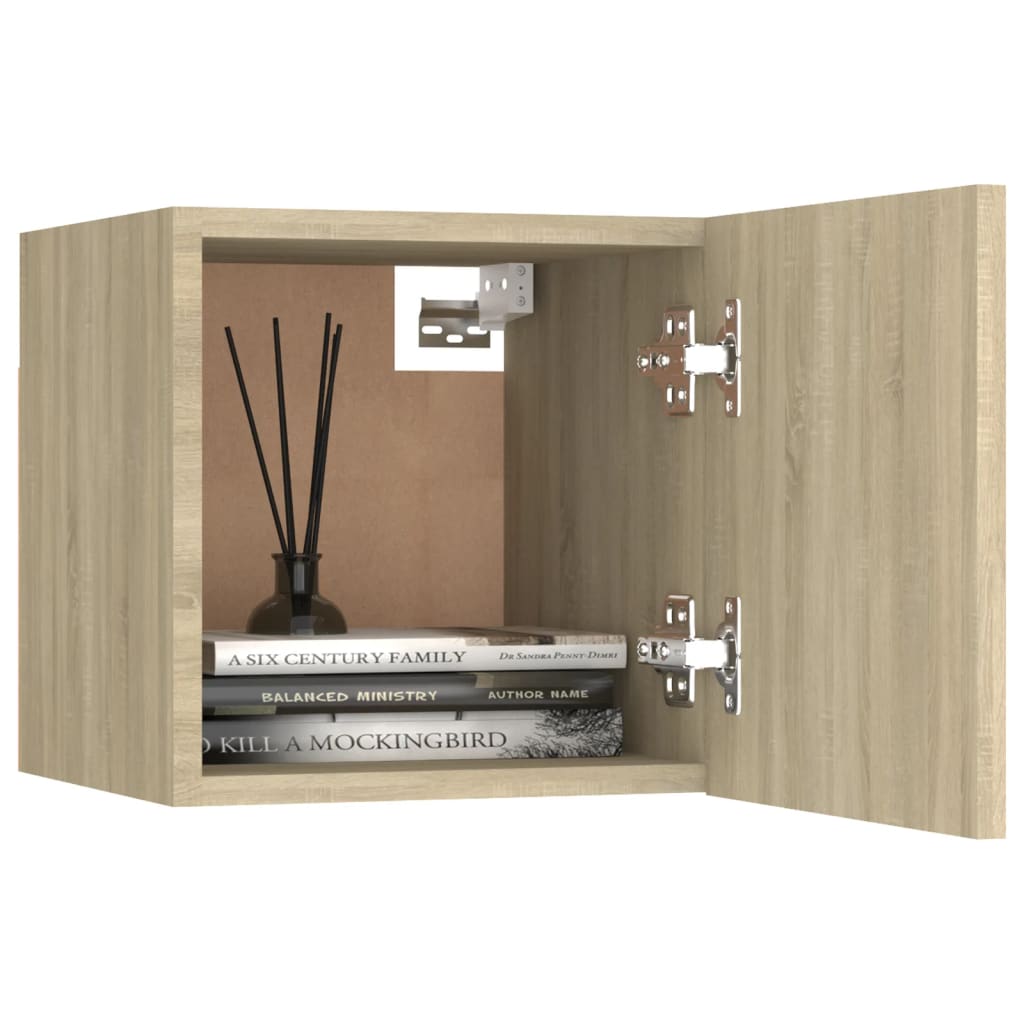 Mesita De Noche Madera De Ingeniería Roble Sonoma 30,5x30x30 Cm_1