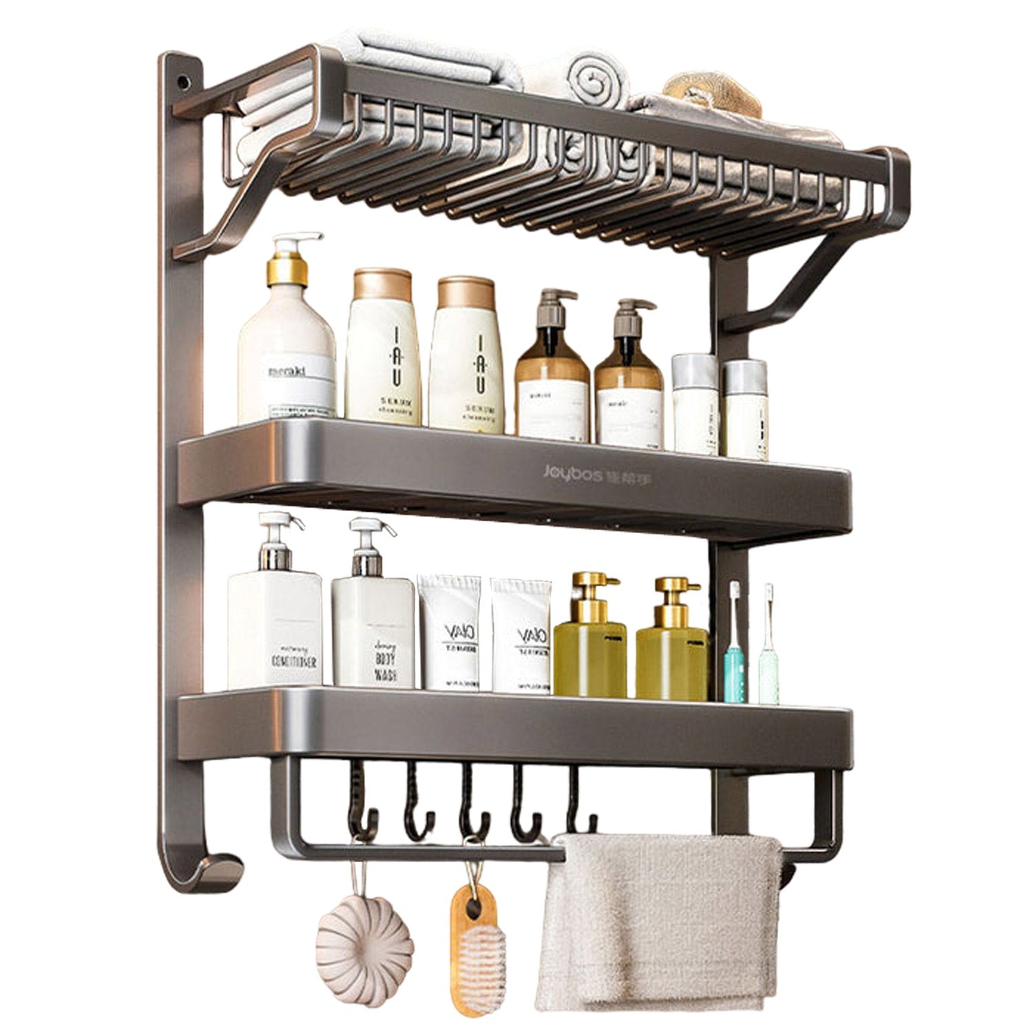 Joybos - Estante De Almacenamiento De Baño De Metal Con 3 Niveles_0