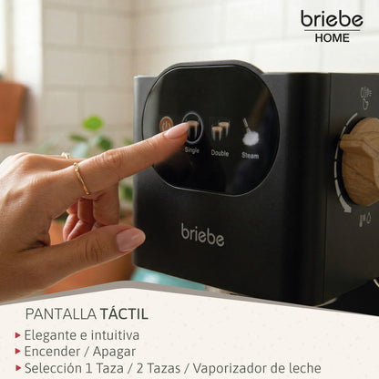 Briebe Nordic Cafetera Espresso 20 Bares Compatible Cápsulas Nespresso Y Café Molido Espumador Leche, Ec1180blk, Negro_5