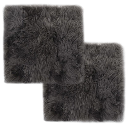 Vidaxl Cojines De Silla 2 Uds Piel De Oveja Real Gris Claro 40x40 Cm_0