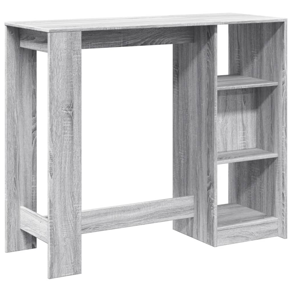 Mesa Alta Con Estante Gris Sonoma 124x46x103,5 Cm_4