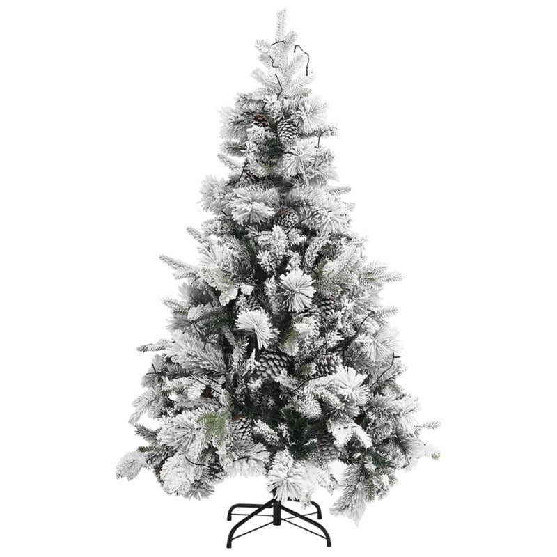 Vidaxl Árbol De Navidad Con Nieve, Luces Led Y Piñas Pvc Y Pe 120 Cm_3
