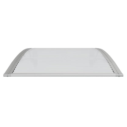 Marquesina Para Puerta Gris Y Transparente 100x75 Cm Policarbonato_3