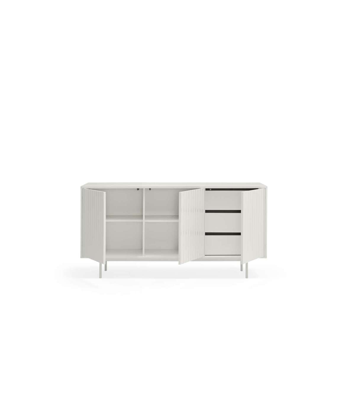 Mueble Aparador Modelo Sierra 3 Puertas 3 Cajones Interiores Acabado Blanco, 159.2cm(ancho_4