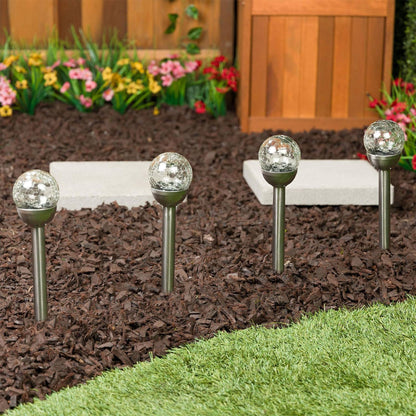 Well Home Juego De 5 Luces Solares En Acero Inoxidable Ø6cm_2