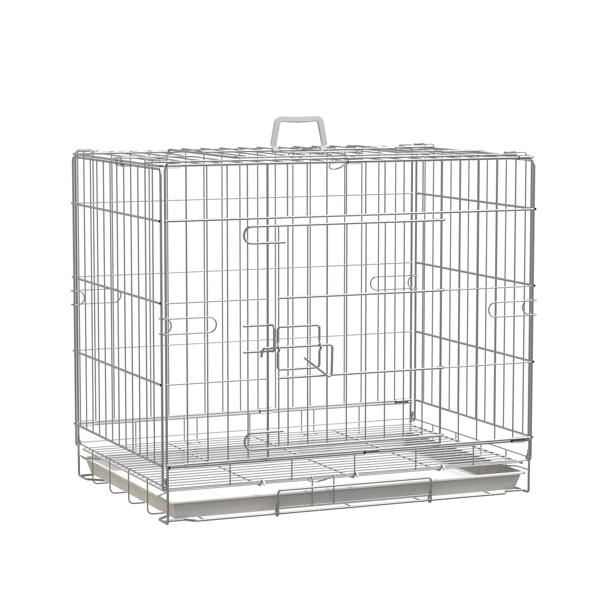 Pawhut Jaula Plegable Para Perros Con Bandeja Extraíble Y Puerta 61x43x50 Cm_0