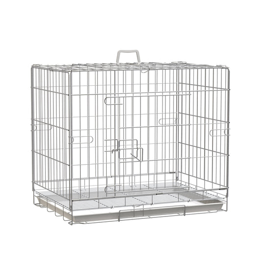 Pawhut Jaula Plegable Para Perros Con Bandeja Extraíble Y Puerta 61x43x50 Cm_0