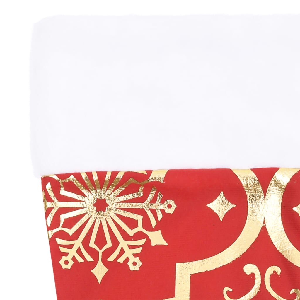 Vidaxl Falda Del Árbol De Navidad De Lujo Con Calcetín Tela Roja 90 Cm_4