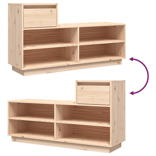 Mueble Zapatero De Madera Maciza De Pino 110x34x61 Cm / Vetonek_0