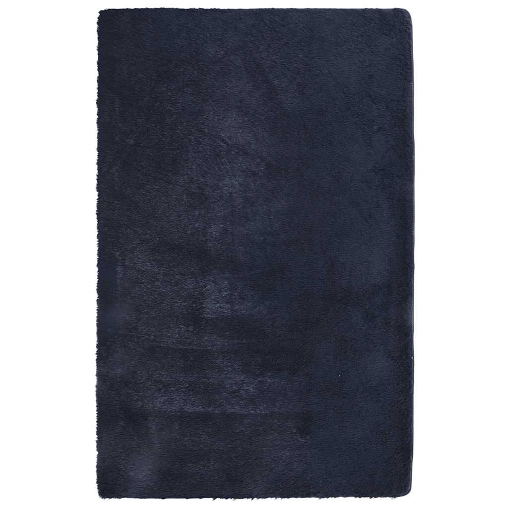 Vidaxl Alfombra De Pelo Largo Navarra Azul Marino 130x200 Cm Poliéster_0