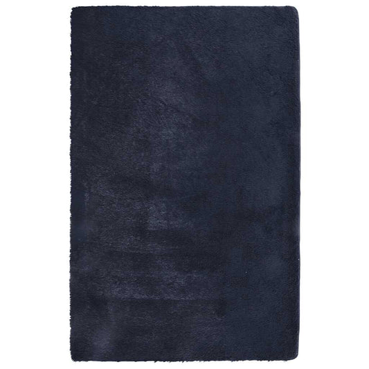Vidaxl Alfombra De Pelo Largo Navarra Azul Marino 130x200 Cm Poliéster_0