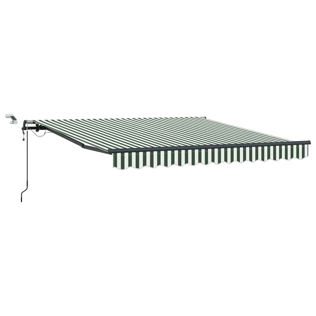 Toldo Retráctil Verde Y Blanco 350 X 250 Cm Poliéster_0