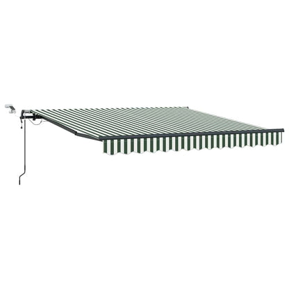 Toldo Retráctil Verde Y Blanco 350 X 250 Cm Poliéster_0