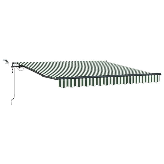 Toldo Retráctil Verde Y Blanco 350 X 250 Cm Poliéster_0