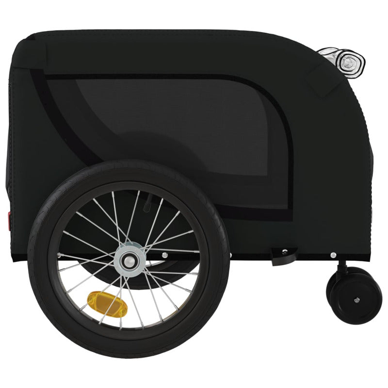 Vidaxl Remolque De Bicicleta Mascotas Hierro Tela Oxford Negro_5