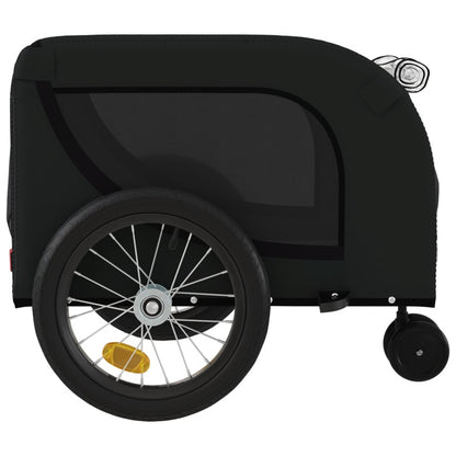 Vidaxl Remolque De Bicicleta Mascotas Hierro Tela Oxford Negro_5