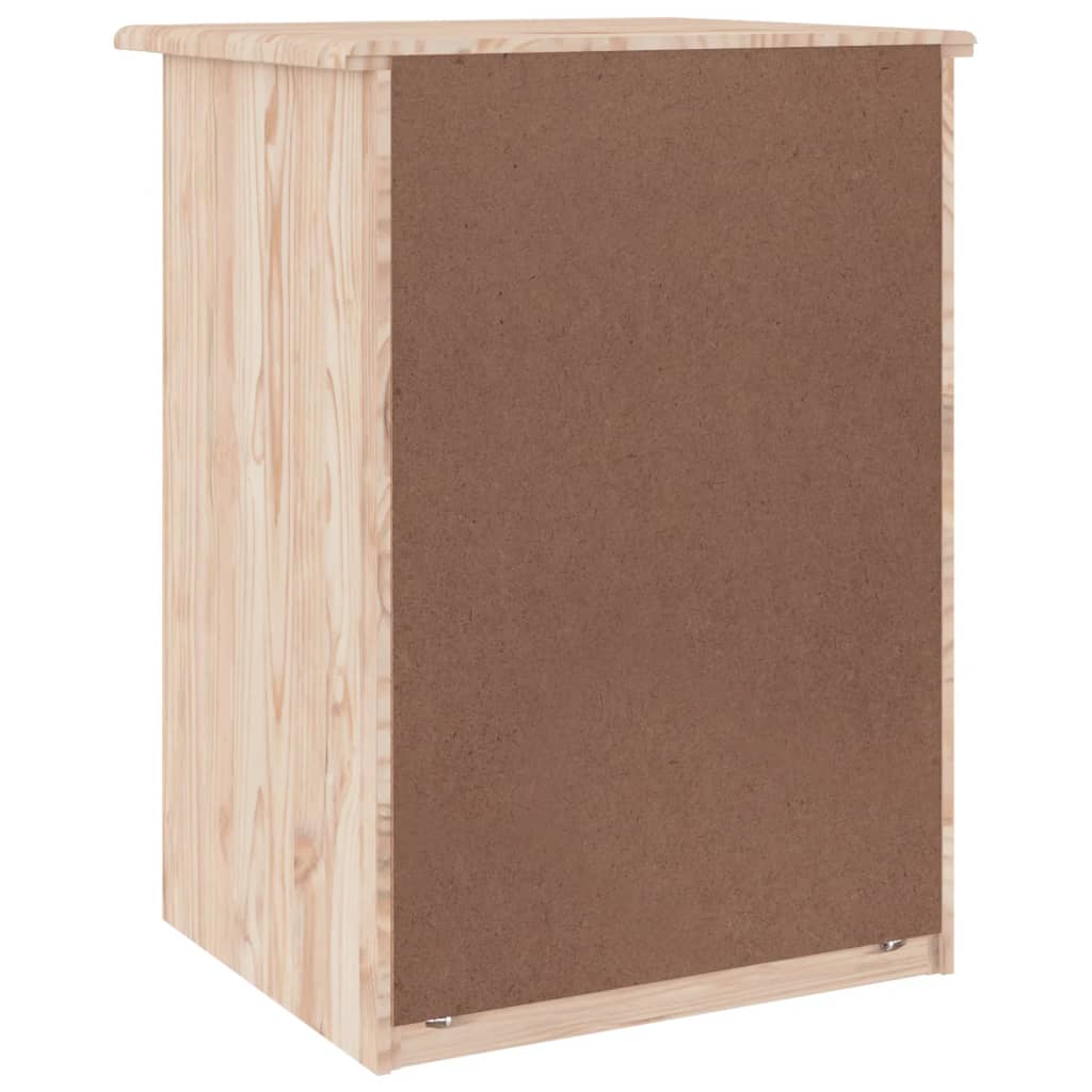 Mesita De Noche Alta Madera Maciza De Pino 41x35x55,5 Cm_4