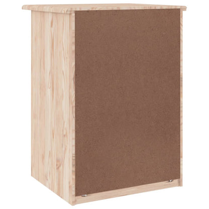 Mesita De Noche Alta Madera Maciza De Pino 41x35x55,5 Cm_4