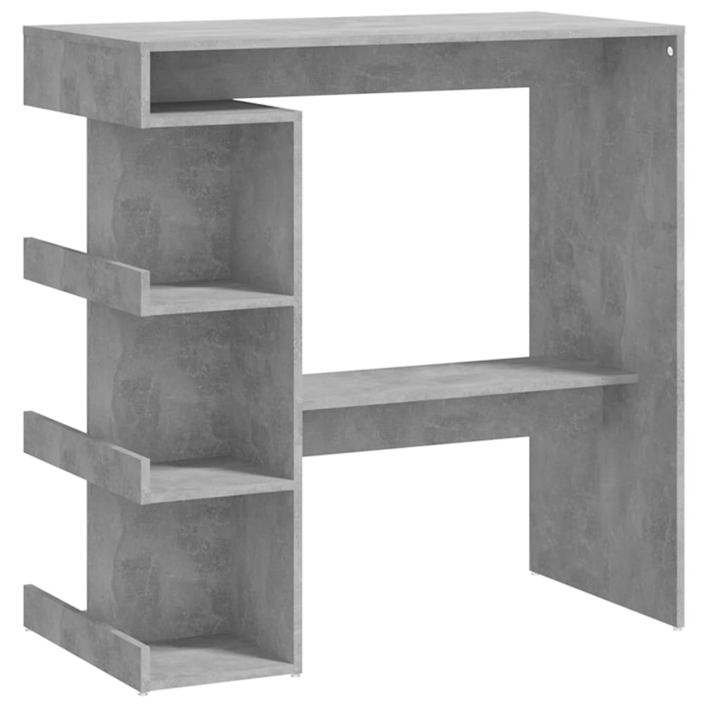Mesa Bar Almacenaje Contrachapada Gris Hormigón 100x50x101,5 Cm_0