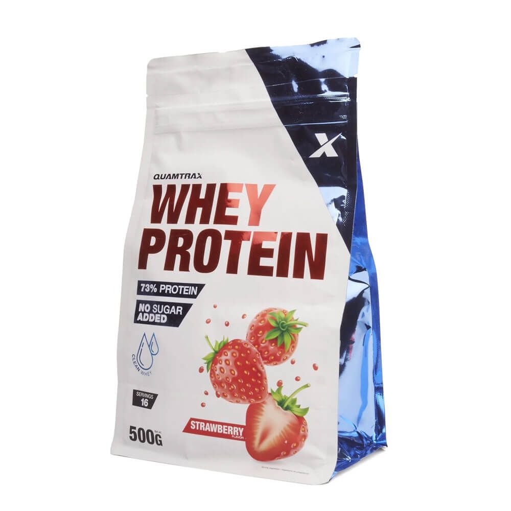100% Whey Protein - 500g - Fresa - Proteina De Suero Whey - Quamtrax_0