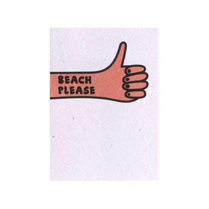 Postal Plantable Beach Please Semillas de Manzanilla | Papel de Algodón Reciclado | Regalo Original - Resetea_0