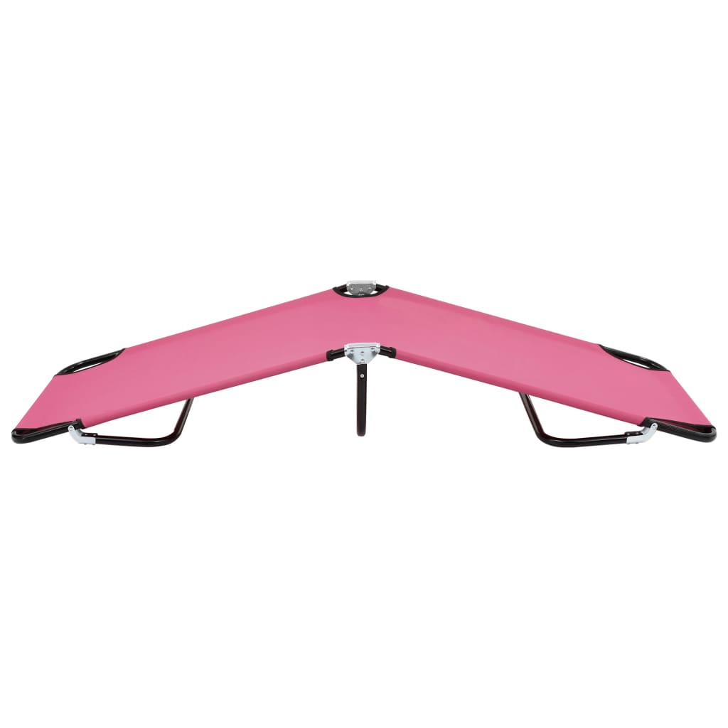 Tumbona Plegable De Acero Rosa_2