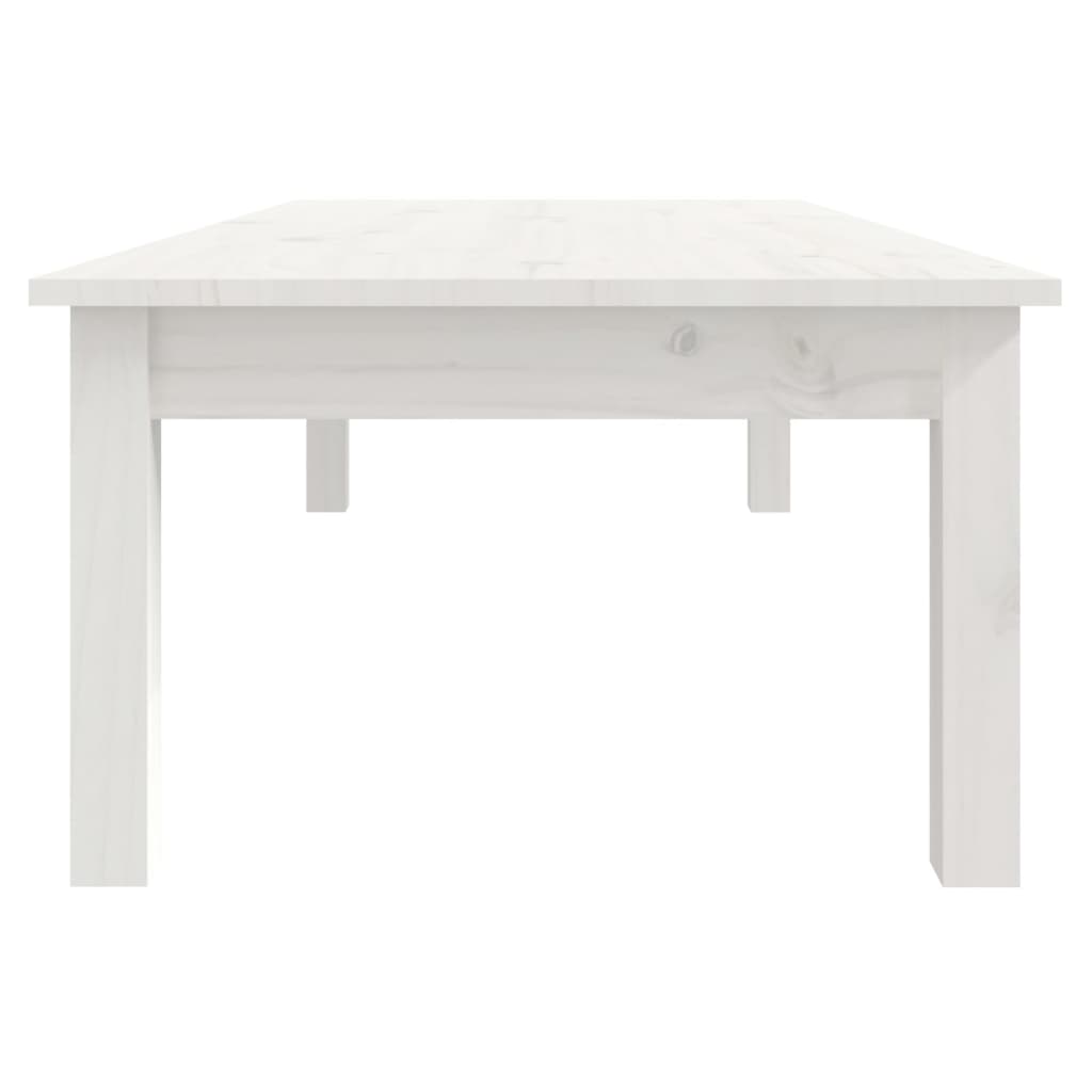 Mesa De Centro De Madera Maciza De Pino Blanco 110x50x30 Cm_2