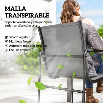 Outsunny Conjunto De Mesa Y Sillas Jardín De 7 Piezas_3