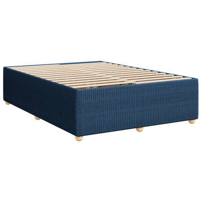 Cama Box Spring Con Colchón Tela Azul 140x190 Cm / Vetonek_4