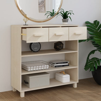Mesa Consola Hamar Madera Maciza Pino Marrón Miel 90x35x90 Cm_1