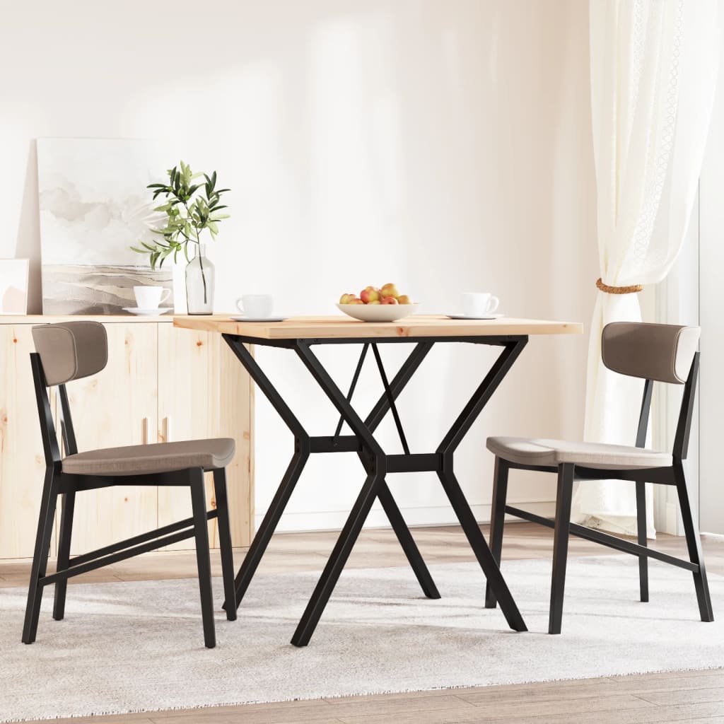Mesa De Comedor Marco Y Madera Maciza Pino Y Acero 80x80x75,5cm_1