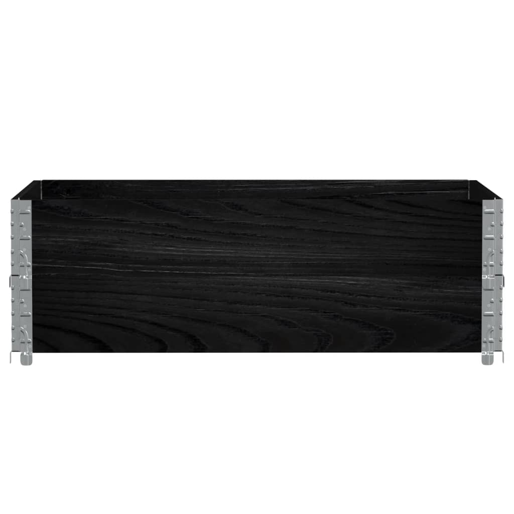 Jardinera De Madera Maciza De Pino Negra 120x80 Cm_2
